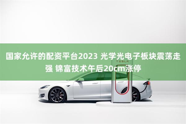 国家允许的配资平台2023 光学光电子板块震荡走强 锦富技术午后20cm涨停