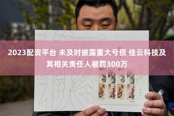 2023配资平台 未及时披露重大亏损 佳云科技及其相关责任人被罚300万